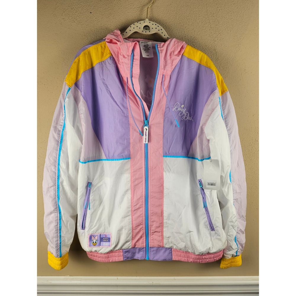 NWT Disney Parks Daisy Duck 2026 Full Zip Jacket XS Oversized Windbreaker